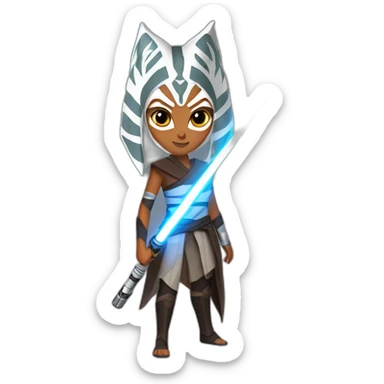 Ahsoka with lightsaber sticker