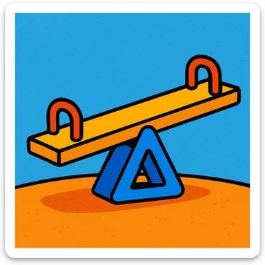 a seesaw, playful and simple, vibrant cartoon style sticker