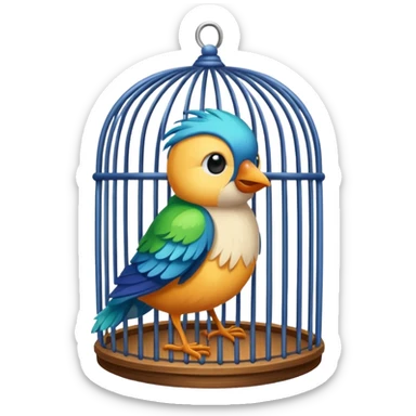  bird in cage sticker
