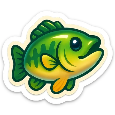 bass fish, emoji style, cute and bold, Twitter Emoji Stickers influence sticker