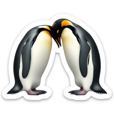 two penguins hugging sticker