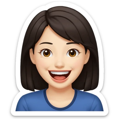 Make me a Lori yagami laugh emoji sticker