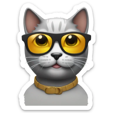 Cat with sunglasses sticker