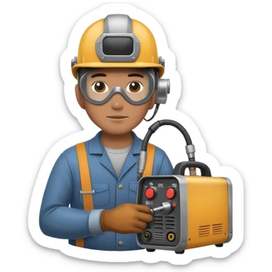 welder man with machine sticker