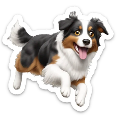 Australian shepherd jumping over anvil sticker