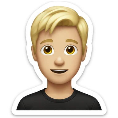 blonde boy in black shirt sticker