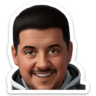 smiling boy portrait with black hair sticker