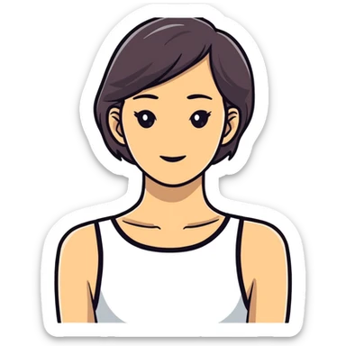 top half of a woman, upper body sticker