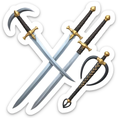 CREA UN ARSENAL DE ARMAS PERO QUE TENGA ESPADAS, CUCHILLOS Y ARCOS Y LANZA sticker