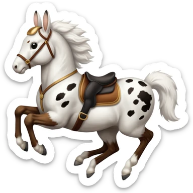Rabbit riding galloping horse sticker