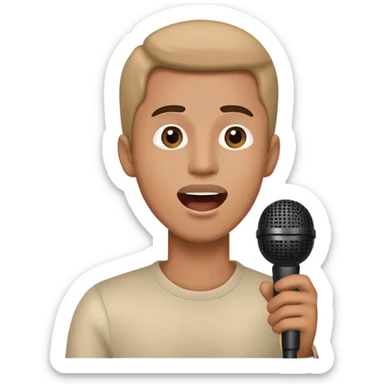 Man holding a microphone, singing or speaking sticker