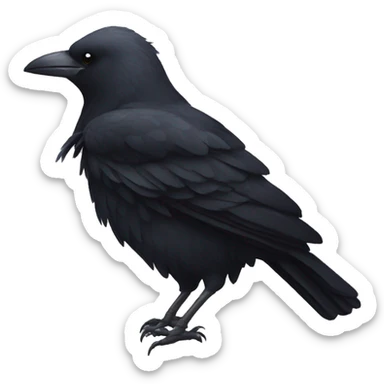 A corvid wearing a bow sticker