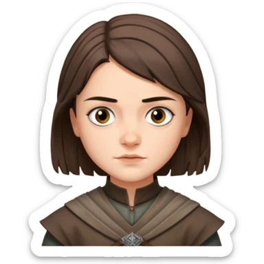 arya stark character face only younger sticker