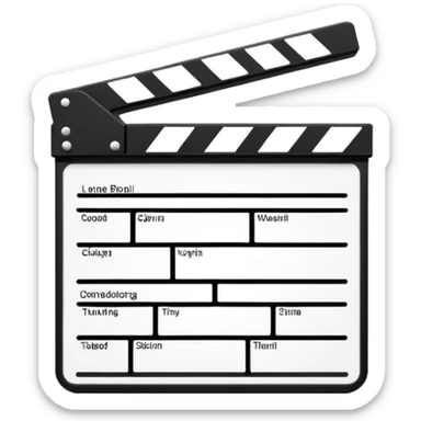 extreme minimalist clapperboard, outline only, no internal details, pure simplicity sticker