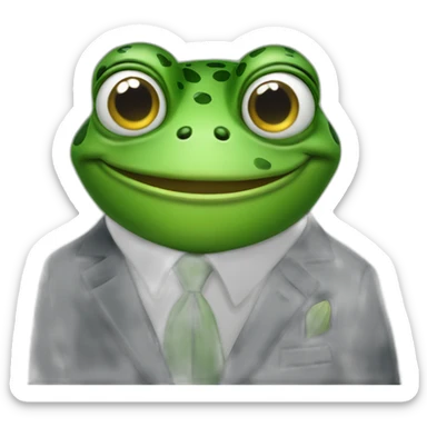 Frog in the business suit wink sticker