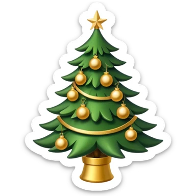 Christmas tree with Gold decorations sticker