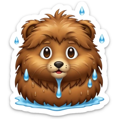 wet furry animal sticker