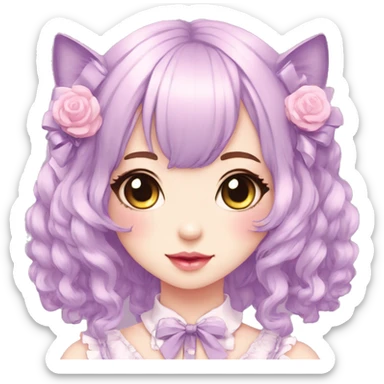 Pastel Kawaii Cute Beautiful Elegant Pretty Anime Punk Lolita Catgirl sticker