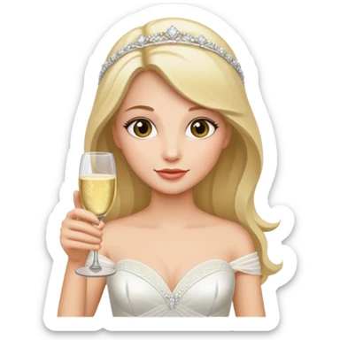 bride holding drink sticker