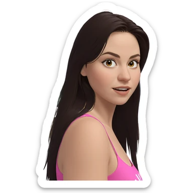 girl in snow by tree sticker