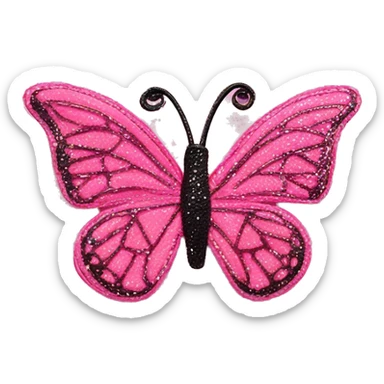 Butterfly hair clip pink sticker