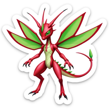  Cool Edgy Shiny Futuristic Ethereal Legendary Scizor-Digimon-Schyther-Flygon full body sticker