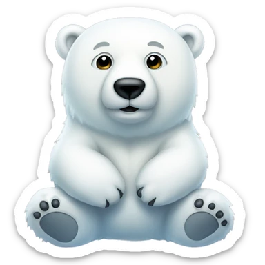 polar bear with sparkles sticker