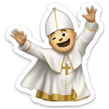 the pope doing the griddy dance sticker