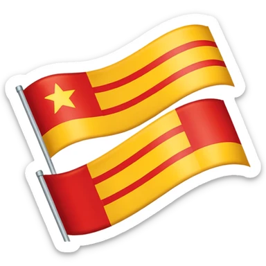 Similar to 🇮🇩 with yellow colour 50% and red colour 50% of 2 strip sticker