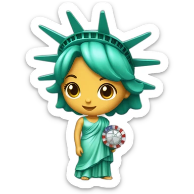 cute girl statue of liberty sticker