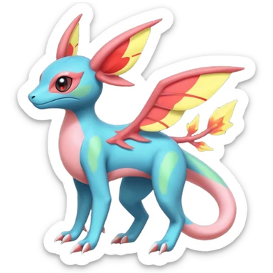 Salandit-Flygon-Sylveon-Umbreon-fusion-Pokémon-hybrid-creature  sticker