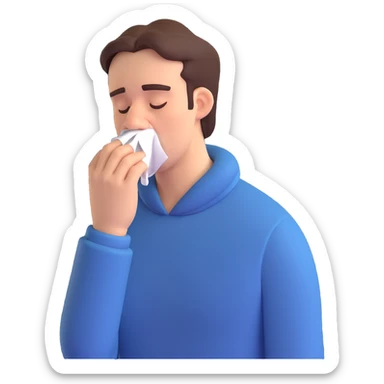 sneezing man under the rain sticker