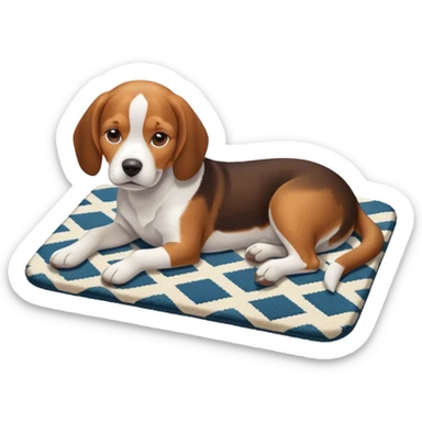 Beagle dog resting room isometric sticker