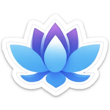 Lotus of cryptocurrency in blue, white and  violet colors sticker