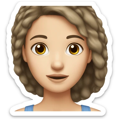 Brunette hair white girl skincare sticker