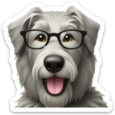 Wolfhound with glasses in Forest background  sticker