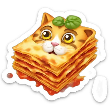 cat-eating-lasagne sticker