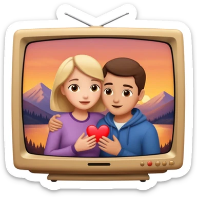 a romantic movie shown on a television sticker