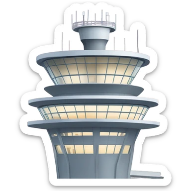 air traffic control tower, full size, modern, realistic sticker
