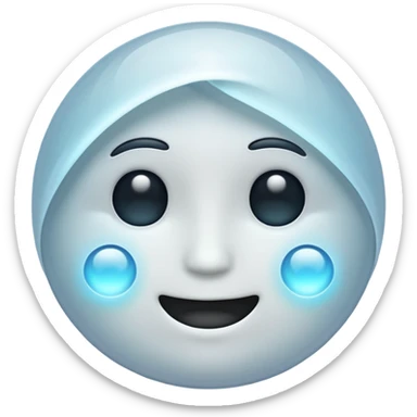 soul emoji, simple, glowing, ethereal sticker