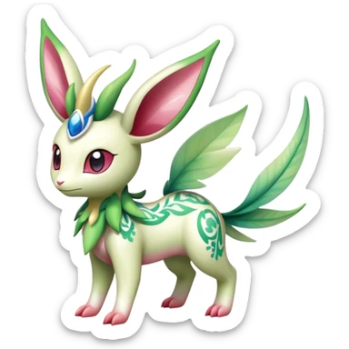 Shiny Exotic Cute Adorable Majestic Ethereal Sparkly Flygon-Sylveon-Leafeon-Shaymin-Hybrid-Creature with pattern-markings sticker