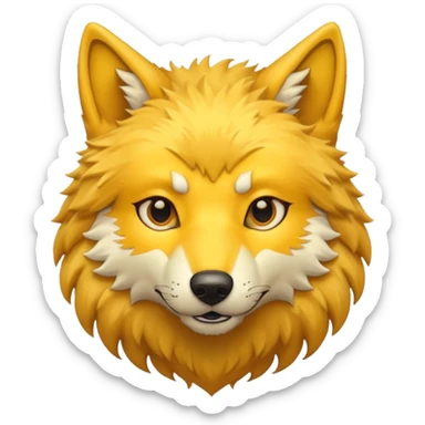 yellow wolf head sticker