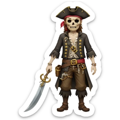 dead pirate full body sticker