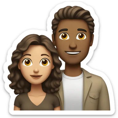 White boyfriend with brown hair and Mexican girlfriend sticker