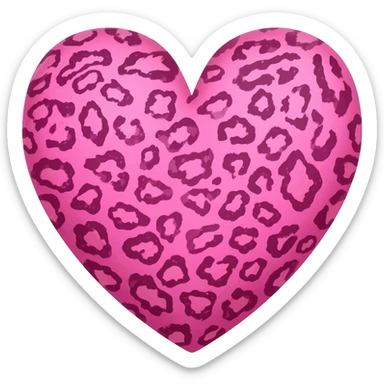 pink leopard heart sticker