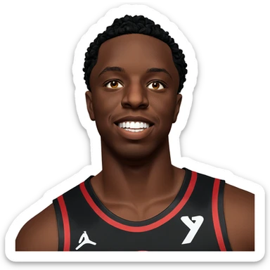 smiling dark-skinned basketball player sticker