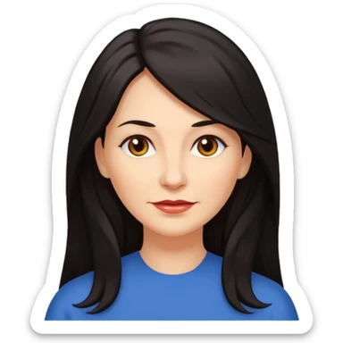 Mature woman with long dark hair sticker