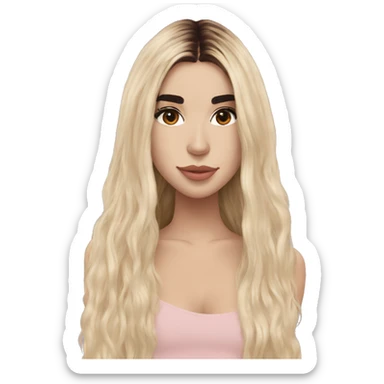 dua lipa with auburn long hair sticker