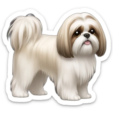 Dog Shih Tzu with long wool full-height  sticker