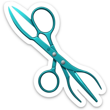 scissors teal  sticker